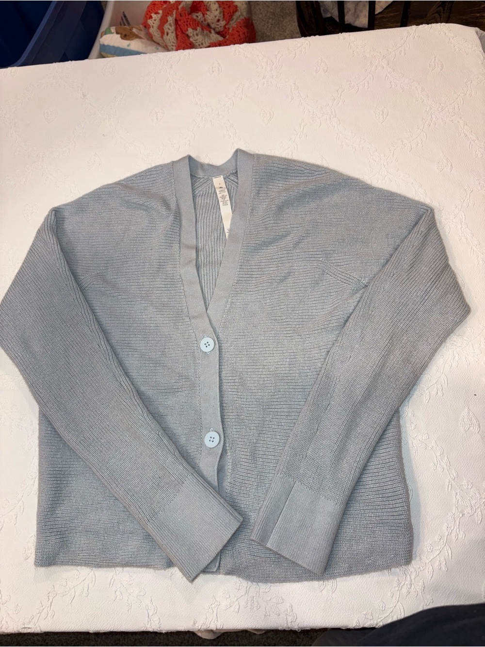Lululemon Wool Light Blue Button-Front Women's Sweater Cardigan